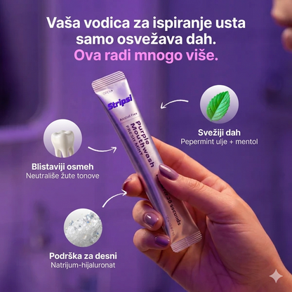 Stripsi tečnost u kesici za instant izbeljivanje zuba