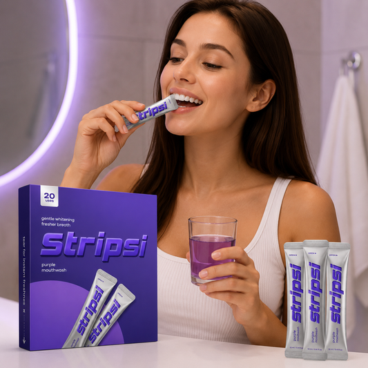 Stripsi tečnost u kesici za instant izbeljivanje zuba